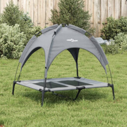Walplus Dog Bed With Canopy Anthracite Oxford Fabric And Steel - thumbnail 3