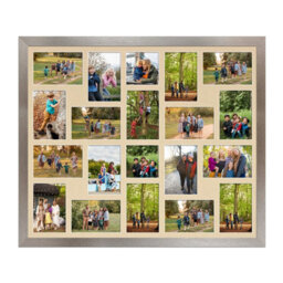 AK Frames 80X70Cm Aluminum Modern Multi Photo Frame With Ivory Mount - Holds 20 Apertures (18X) 6X4, (2X) 4X4 Photos - thumbnail 1