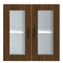 Berkfield Kitchen Wall Cabinet With Glass Door Porto Brown Oak - thumbnail 7
