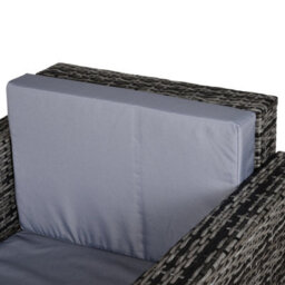Outsunny Rattan Garden Armchair, Cushioned Single Rattan Chair, Grey - thumbnail 8