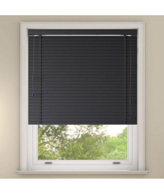 Faux Wood Venetian Blind With Tapes 200Cm Drop 150Cm Wide Slate