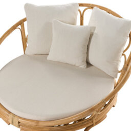 Beliani Garden Daybed Rossano Rattan Natural - thumbnail 7