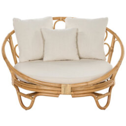 Beliani Garden Daybed Rossano Rattan Natural - thumbnail 5