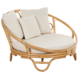 Beliani Garden Daybed Rossano Rattan Natural - thumbnail 1