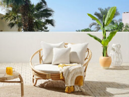 Beliani Garden Daybed Rossano Rattan Natural - thumbnail 2