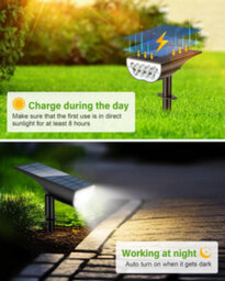 Amorly 1 Pack Solar Lights Outdoor Waterproof Ip65,landscape Lighting For Garden Yard Pathway Decor, Outdoor Decor, Cool White - thumbnail 2