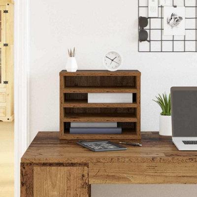 Walplus Desk Organiser Old Wood 36 X 26 X 29.5 Cm Engineered Wood - image 1