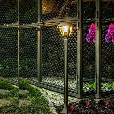 CGC Lighting Cgc Black Curved Post Bollard Coach Lantern Outdoor Garden Light - image 1