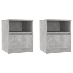 Berkfield Bed Cabinets 2 Pcs Concrete Grey 40X40X50 Cm Engineered Wood - thumbnail 2