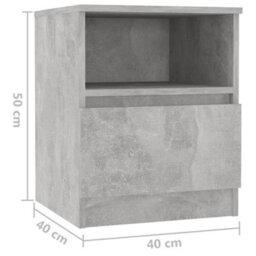 Berkfield Bed Cabinets 2 Pcs Concrete Grey 40X40X50 Cm Engineered Wood - thumbnail 8