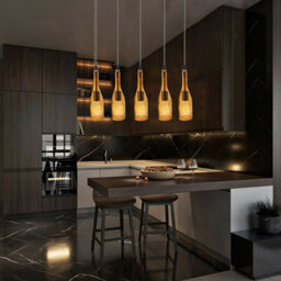 Classic Cluster Ceiling Pendant Light With  5 Wine Bottle Glass Shades Hanging Lights - thumbnail 3