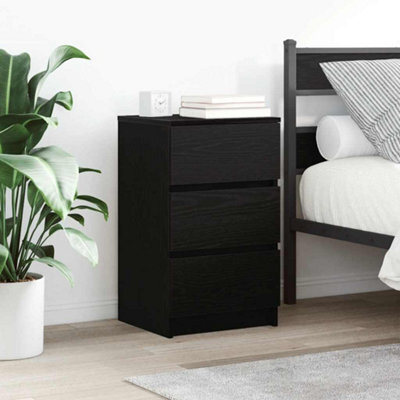 Vidaxl Bedside Cabinets With 3 Drawers 2 Pcs Black 39X35X65 Cm Bedside Cabinets - image 1