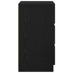 Vidaxl Bedside Cabinets With 3 Drawers 2 Pcs Black 39X35X65 Cm Bedside Cabinets - thumbnail 8