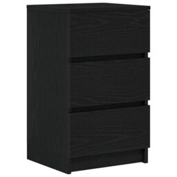 Vidaxl Bedside Cabinets With 3 Drawers 2 Pcs Black 39X35X65 Cm Bedside Cabinets - thumbnail 5