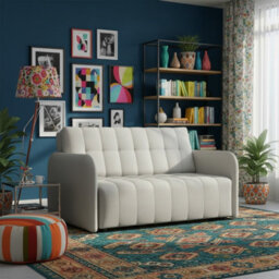Viva Grand Iii Upholstered Sofa Bed With Sleeping Function Storage Compartment Wooden Legs Living Room 145Cm Light Grey - thumbnail 1