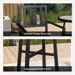 Wyld Haus Nalane 3-Piece Patio Bistro Set - Round Table And 2 Stackable Chairs, Grey Black - thumbnail 7