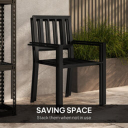 Wyld Haus Nalane 3-Piece Patio Bistro Set - Round Table And 2 Stackable Chairs, Grey Black - thumbnail 5