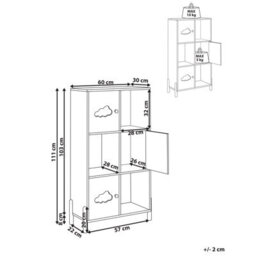 Wyld And Coco Brightnest Cloud Motif Bookcase, White Mdf With Pine Legs, W60 X D30 X H111Cm - thumbnail 4