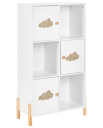 Wyld And Coco Brightnest Cloud Motif Bookcase, White Mdf With Pine Legs, W60 X D30 X H111Cm - thumbnail 3