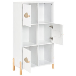 Wyld And Coco Brightnest Cloud Motif Bookcase, White Mdf With Pine Legs, W60 X D30 X H111Cm - thumbnail 5