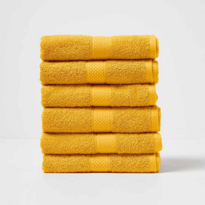 Homescapes Turkish Cotton Hand Towel, Ochre - image 1