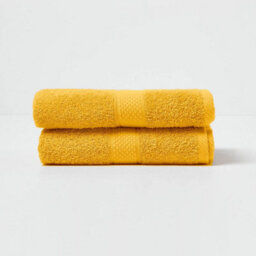 Homescapes Turkish Cotton Hand Towel, Ochre - thumbnail 3