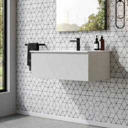 Banyetti Kameo 800mm Wall Hung 1 Drawer Vanity Unit With Basin - Matt White - thumbnail 2