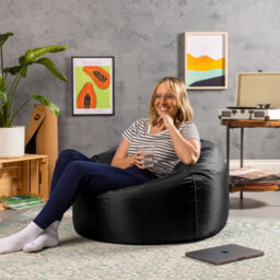 icon Adult Classic Beanbag Outdoor Waterproof Bean Bags Ready Filled - Black - thumbnail 4