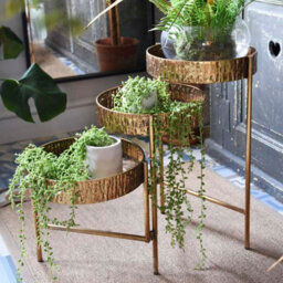 Madison & Mayfair Elegant Antique Gold 3-Tier Metal Planter Stand