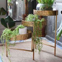 Madison & Mayfair Elegant Antique Gold 3-Tier Metal Planter Stand - thumbnail 2