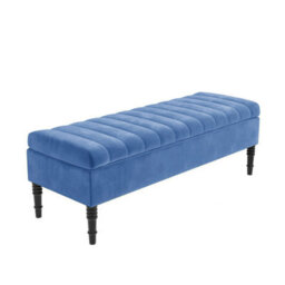 Safar 90Cm Ottoman Storage Bench - Plush Velvet Shoe Bench - Duck Egg Lined Upholstery Storage Footstool - thumbnail 4