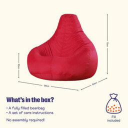 Icon Dalton High Back Adult Gaming Indoor Outdoor Bean Bag Chair, Red - thumbnail 6