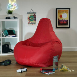 Icon Dalton High Back Adult Gaming Indoor Outdoor Bean Bag Chair, Red - thumbnail 2