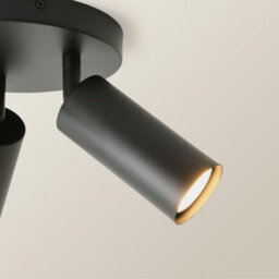 Valuelights Taylor Matte Black Tube 3 Way Adjustable Ceiling Spotlight And Bulbs - thumbnail 3