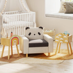Gainoom Kids Natural Nightstand Set Of 2 Cute End Tables With Rainbow Patterns - thumbnail 5