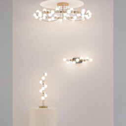 Luminosa Lighting Luminosa Tessara Modern 80Cm Integrated Led Semi Flush Ceiling Light Gold 3000K 5600Lm White Shade - thumbnail 3