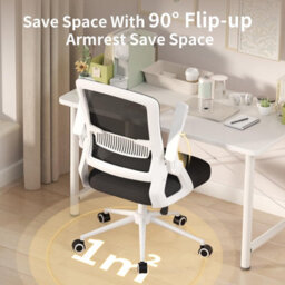 Onemill Executive Office Chair With Padded Seat Cushion, Flip-Up Armrest And Lumbar Support For Home Or Office Use - thumbnail 4