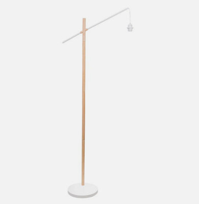 Wooden Arched Floor Lamp Large Living Room Light Oak Wood Lighting Base Only - image 1