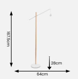 Wooden Arched Floor Lamp Large Living Room Light Oak Wood Lighting Base Only - thumbnail 3