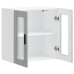 Walplus Kitchen Wall Cabinet With Glass Door Porto Concrete Grey - thumbnail 4