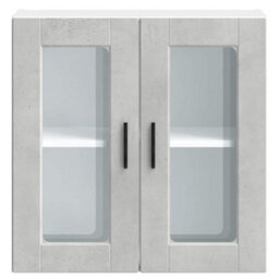 Walplus Kitchen Wall Cabinet With Glass Door Porto Concrete Grey - thumbnail 5