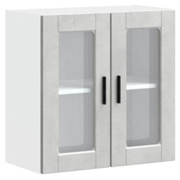 Walplus Kitchen Wall Cabinet With Glass Door Porto Concrete Grey - thumbnail 1