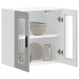 Walplus Kitchen Wall Cabinet With Glass Door Porto Concrete Grey - thumbnail 2