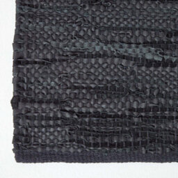 Homescapes Denver Leather Woven Rug Black, 90 X 150 Cm - thumbnail 3