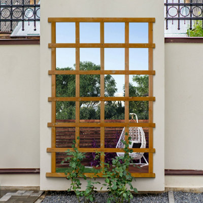 Mirroroutlet The Trellis Garden Scandinavian Spruce Wood Wall Fence Or Leaner Mirror 180Cm X 119.5Cm - image 1