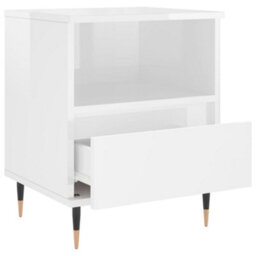 Berkfield Bedside Cabinets 2 Pcs High Gloss White 40X35X50 Cm Engineered Wood - thumbnail 6