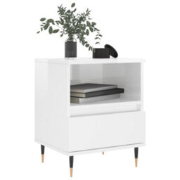 Berkfield Bedside Cabinets 2 Pcs High Gloss White 40X35X50 Cm Engineered Wood - thumbnail 3