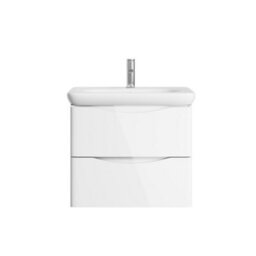 Plum&clay Eden Gloss White Wall Hung Vanity Unit With Round Resin Basin (W)640mm - thumbnail 5