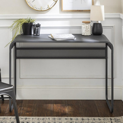 Home Source Astrid Metal Home Office Writing Computer Desk Grey - image 1