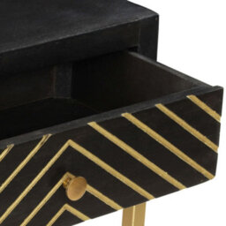 Vidaxl Console Table Black And Gold 90X30X75 Cm Solid Mango Wood - thumbnail 4